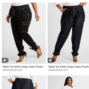 BELTED ANKLE TIE CARGO JEAN